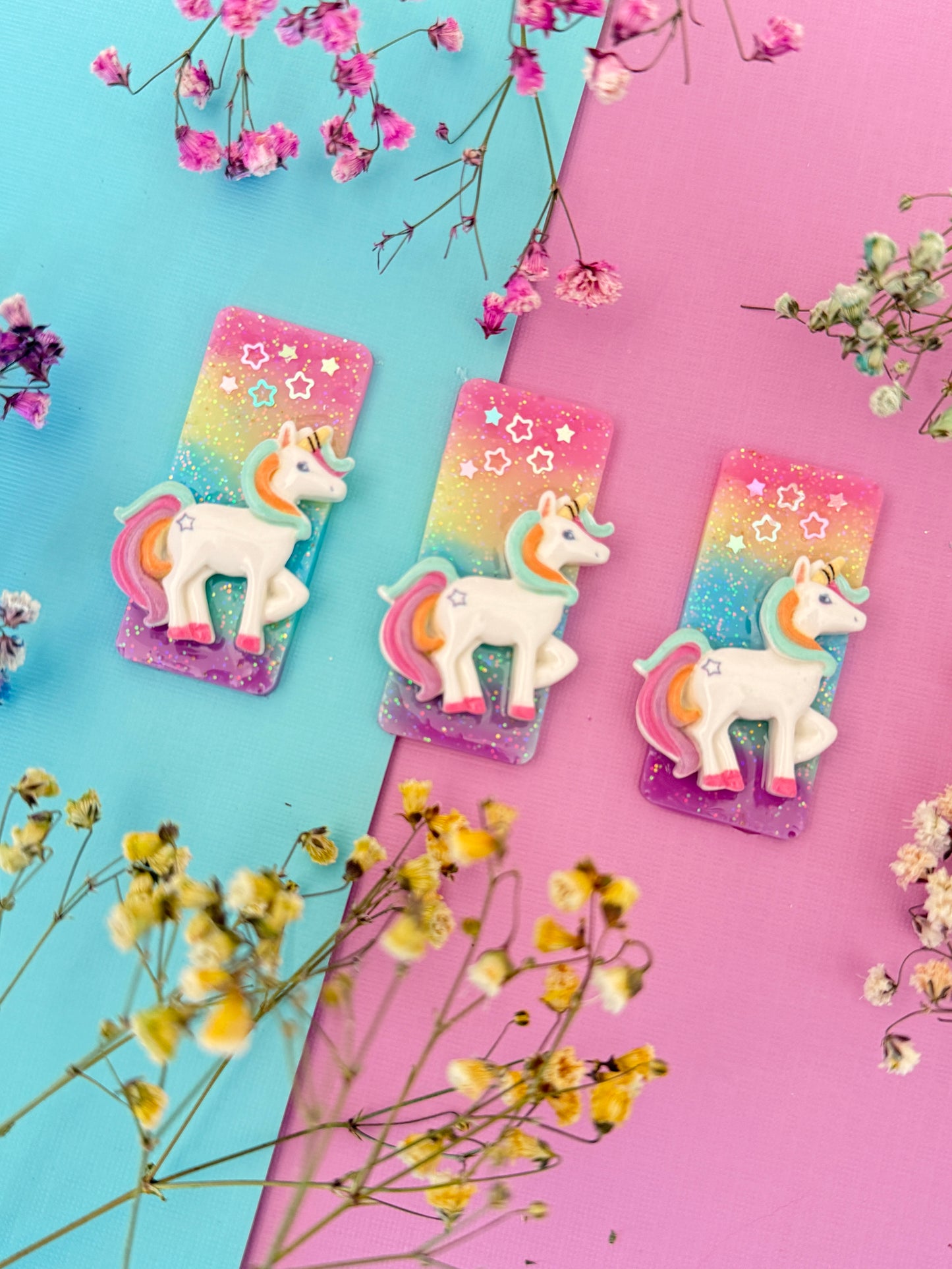 Cute Unicorn // Resin Bar Clip