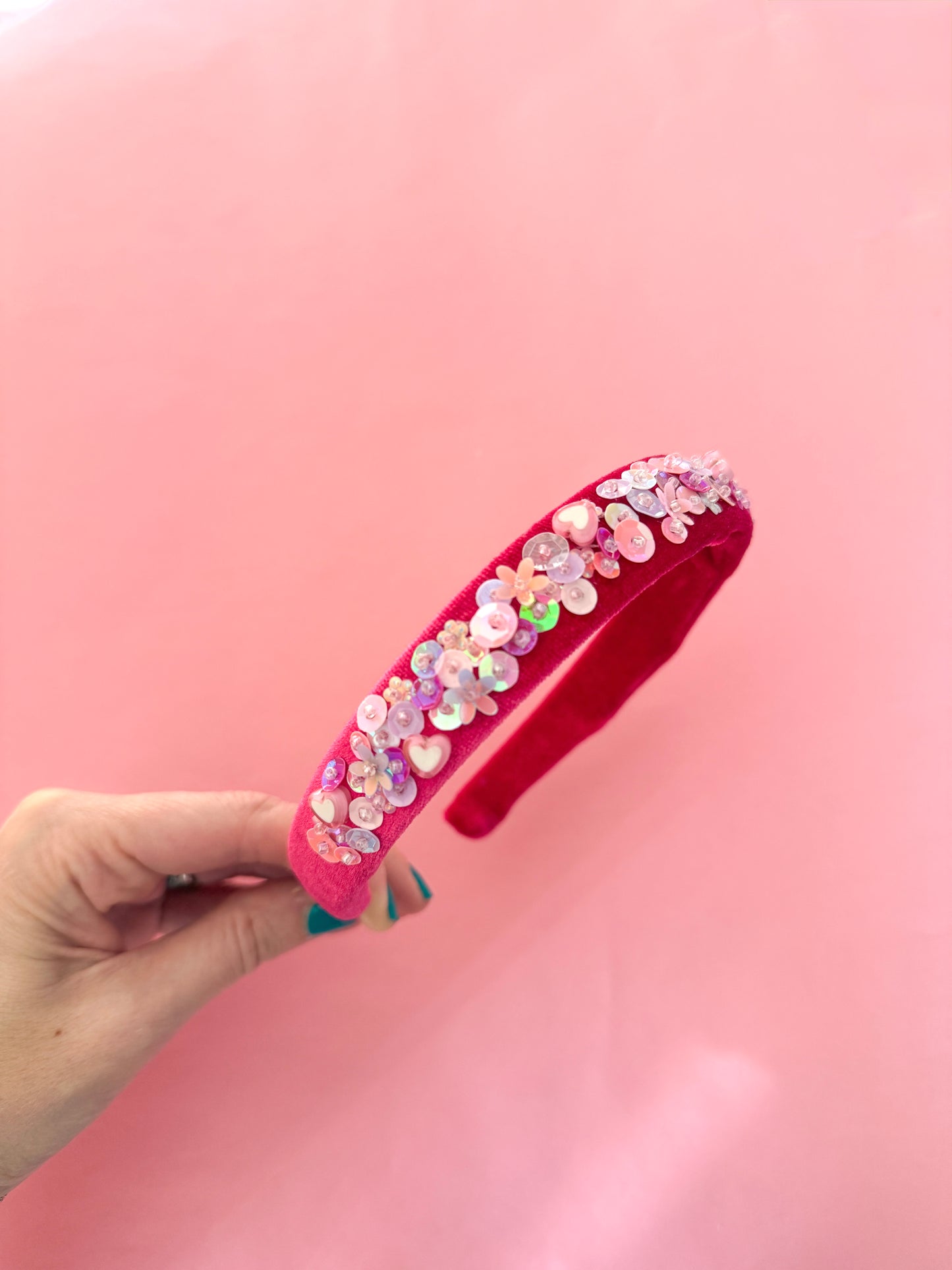 Deep Rose Pink Velvet // Party Headband