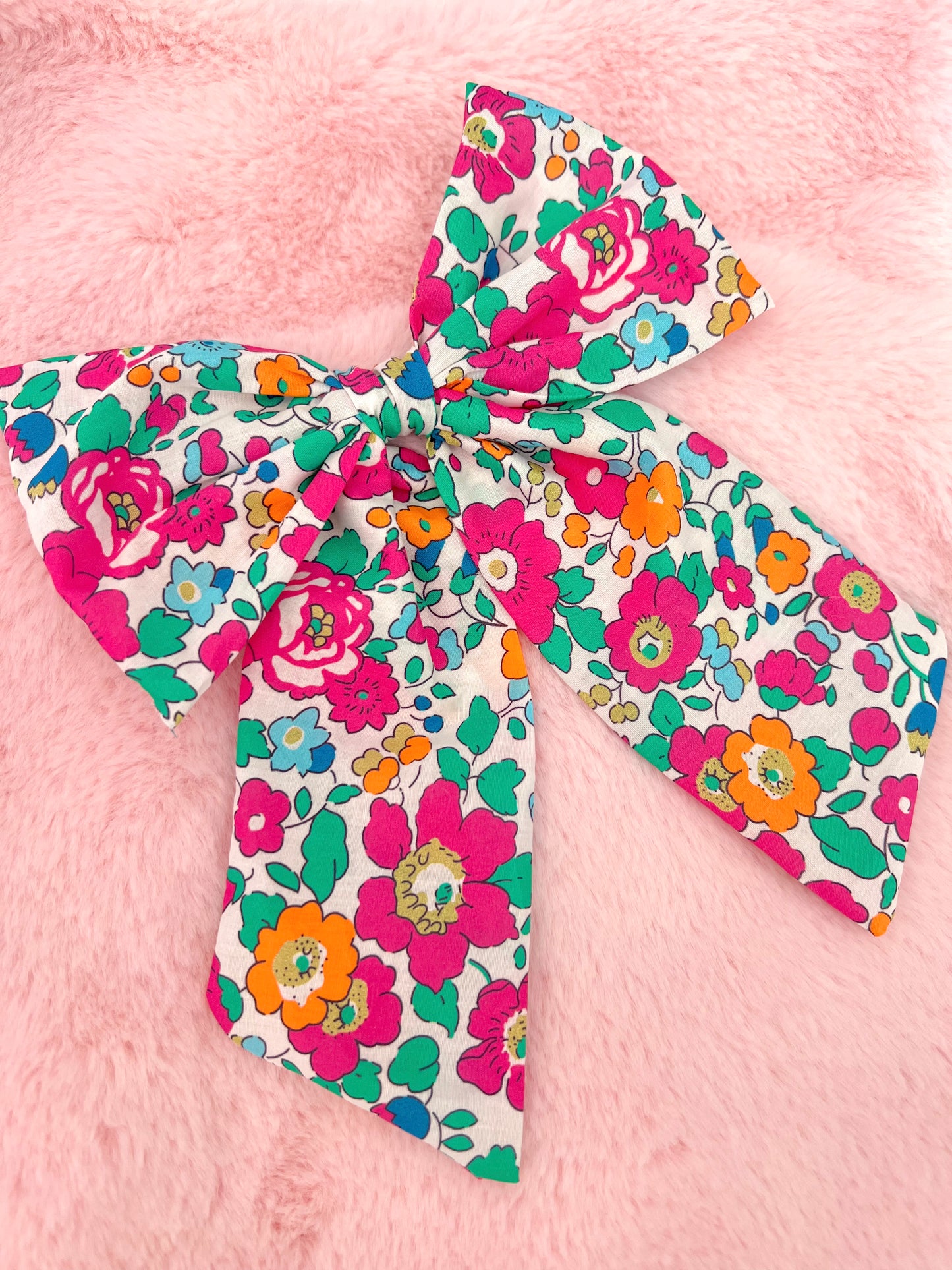 Bright Florals Long Tail Bow