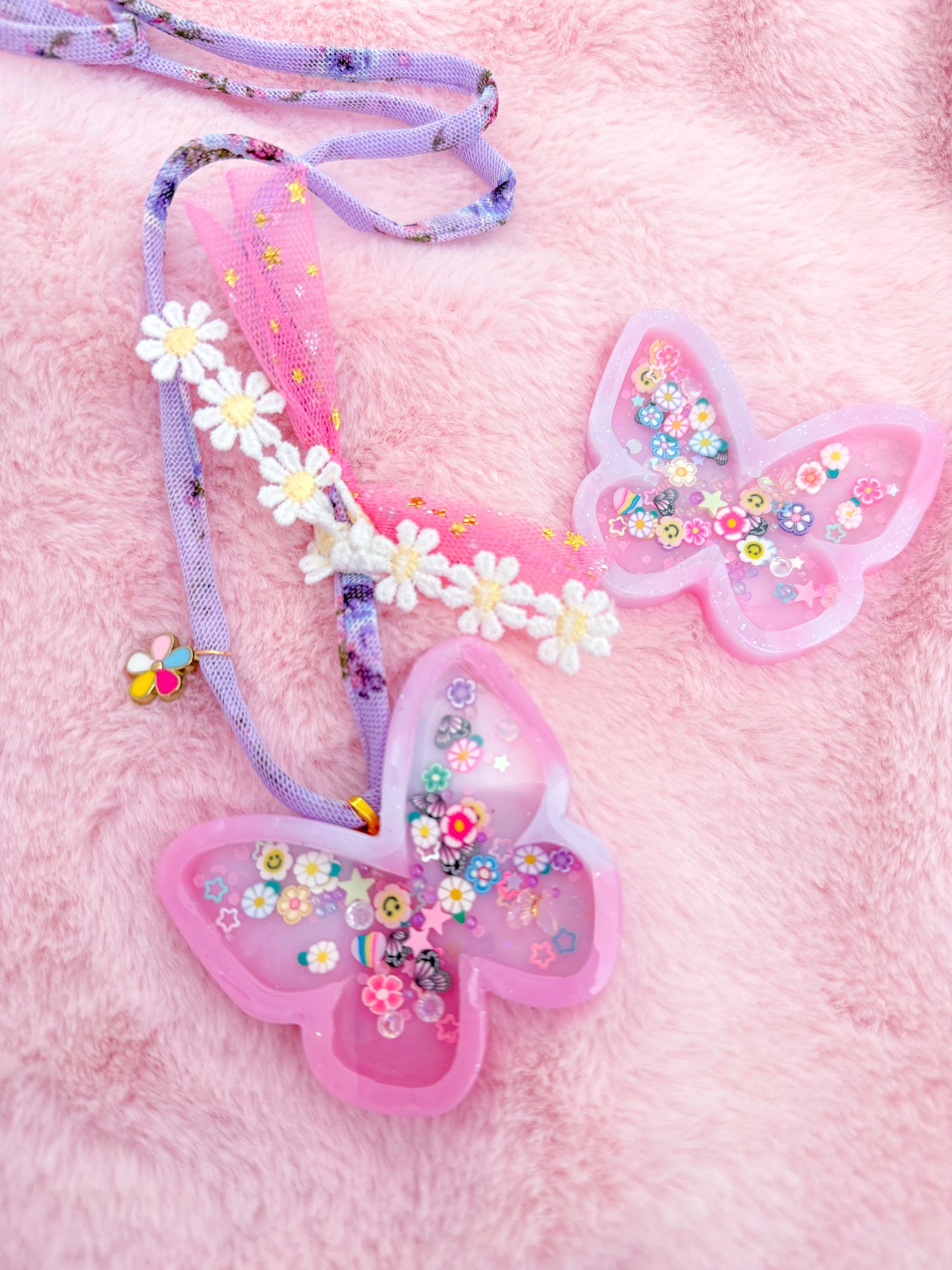 Butterly Shaker // Resin Clip or Necklace