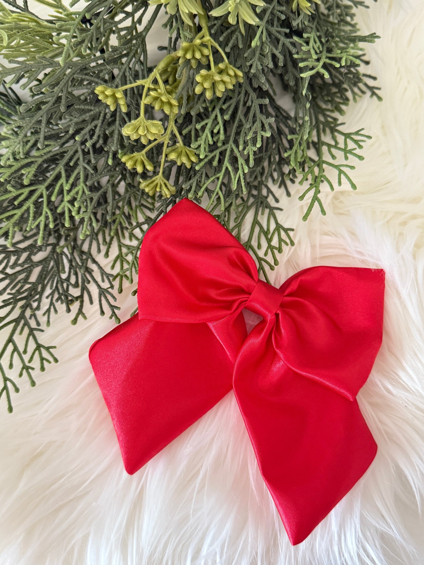 Red Satin // Long Tail Bow