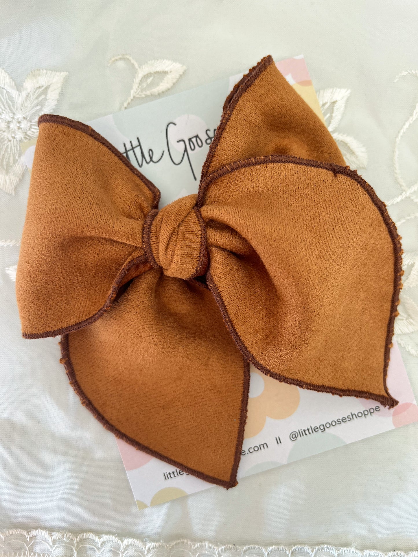 Caramel Suede // Frankie Bow