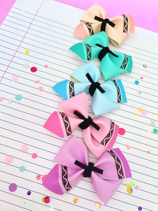 Crayon Pinwheel Bows