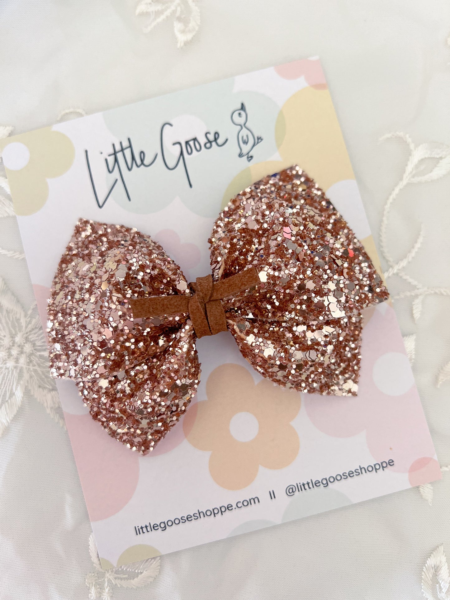 Rose Gold Glitter // Lena Bow