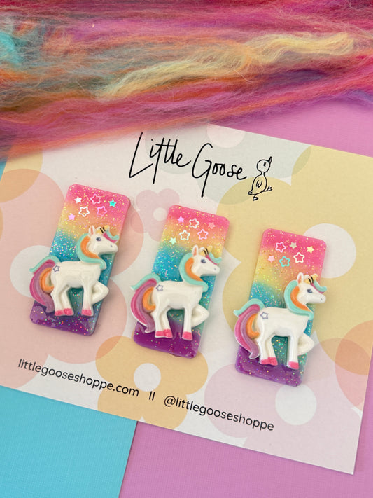 Cute Unicorn // Resin Bar Clip
