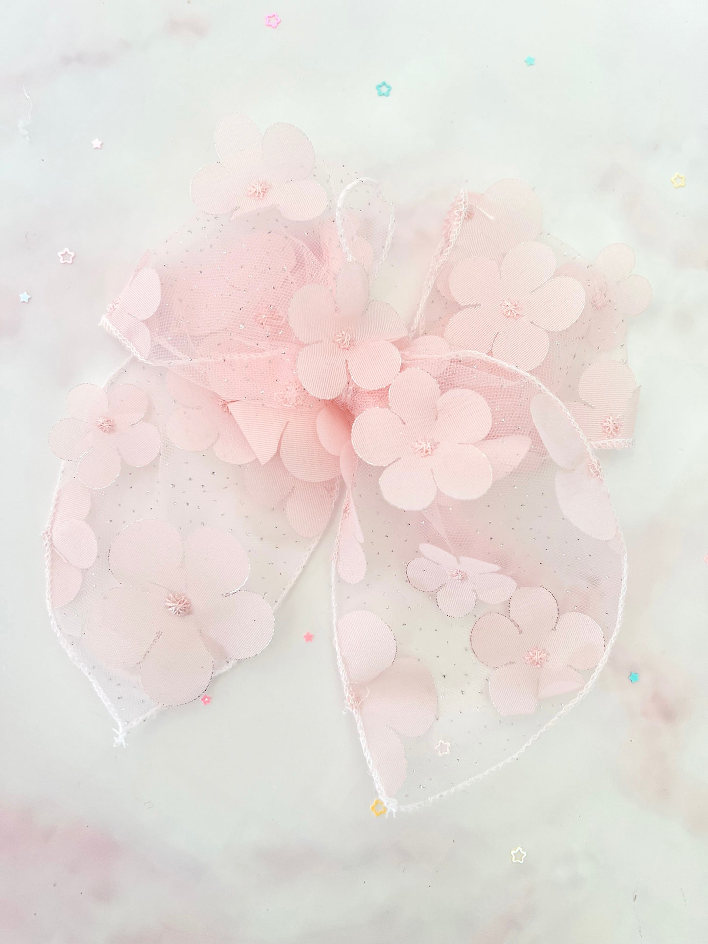 3D Sparkly Light Pink Flowers // Frankie Bow