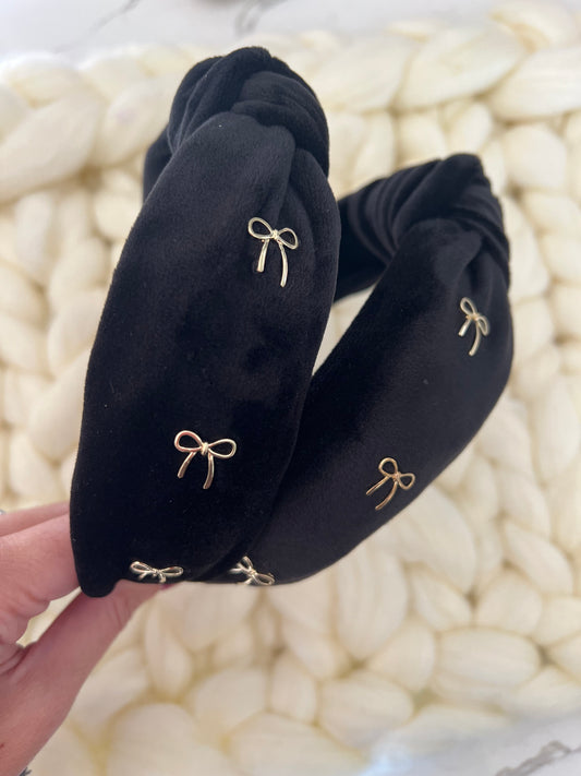 Black Velvet Knotted Headband