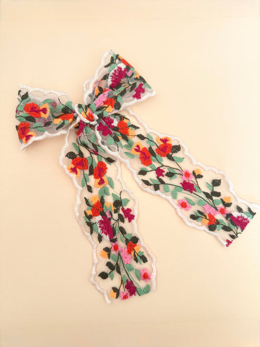Lace Floral Bow