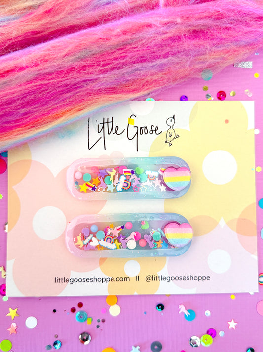 Rainbow Shaker Resin Bar Clip