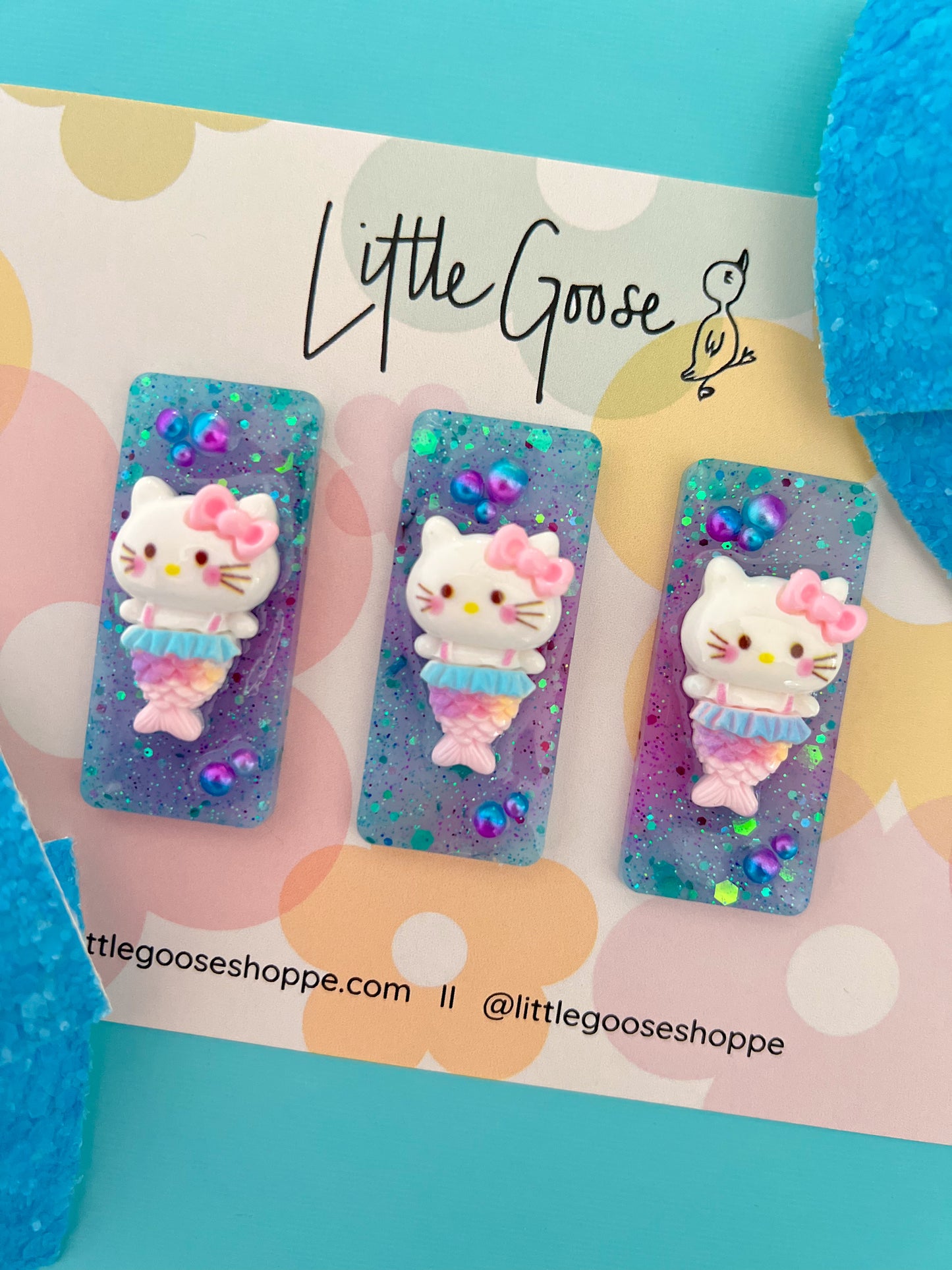 Mermaid Kitty // Resin Bar Clip