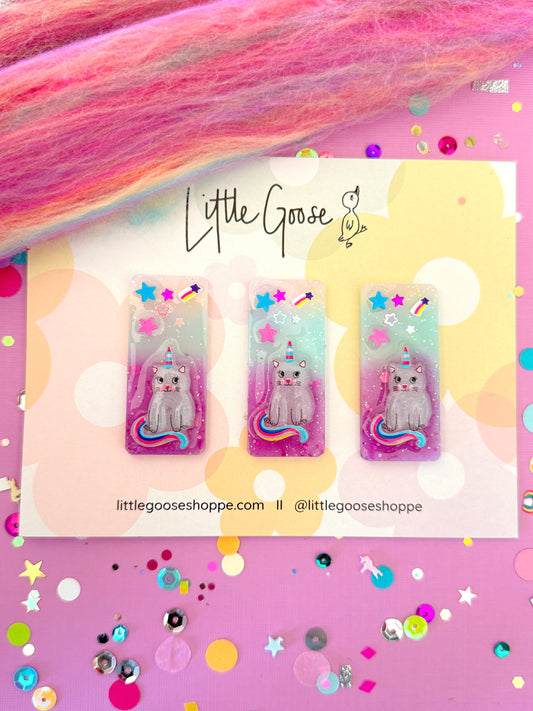 Kitty Unicorn // Resin Bar Clip