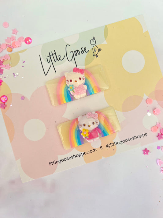 Rainbow Kitty // Resin Bar Clip