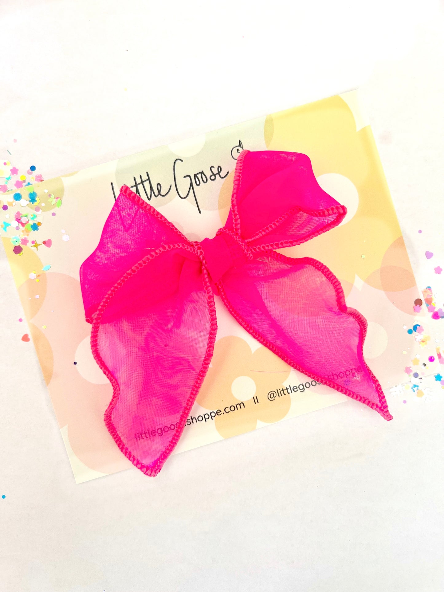 Hot Pink Organza // Mini Frankie Bow