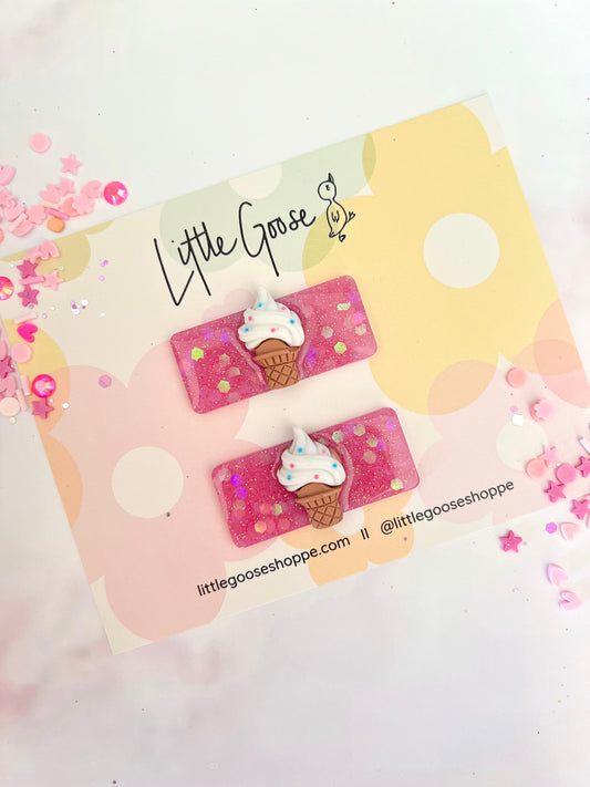 Ice Cream Cutie // Resin Bar Clip