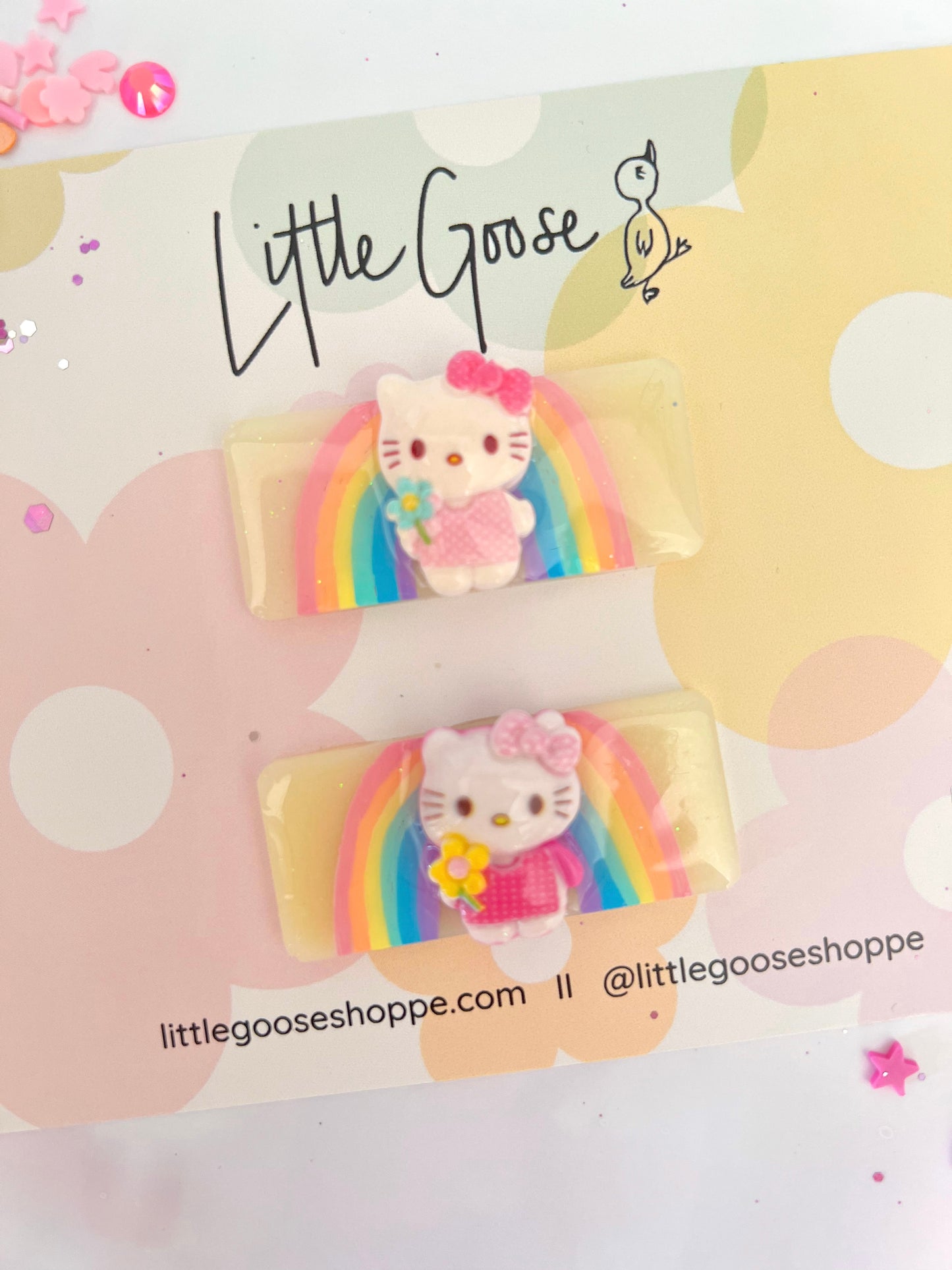 Rainbow Kitty // Resin Bar Clip