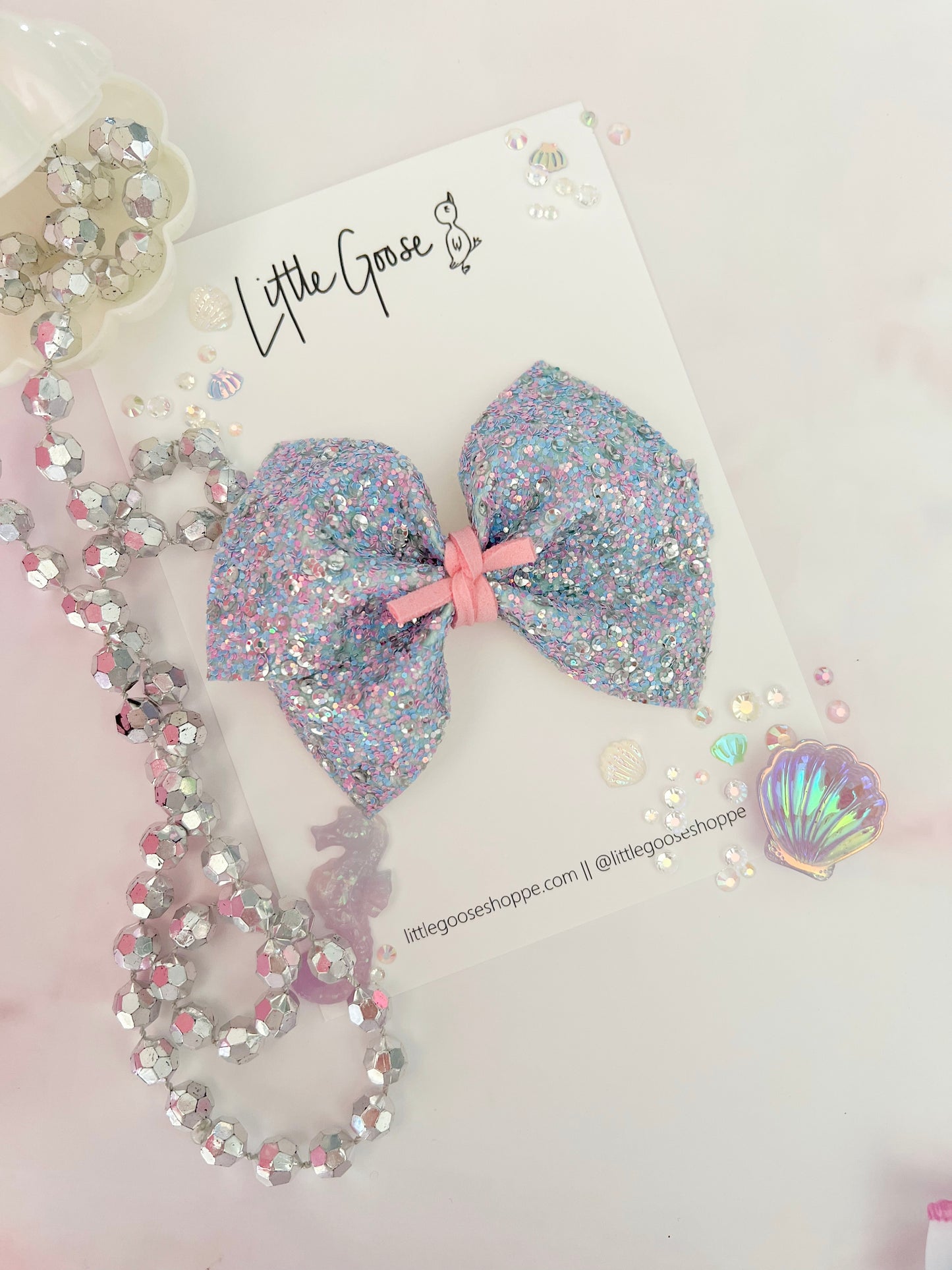 Blue and Pink glitter // Lena Bow